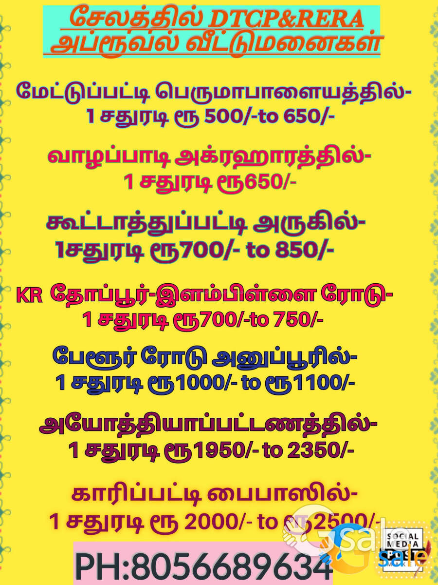 low budget plots available in mettupatti tollgate