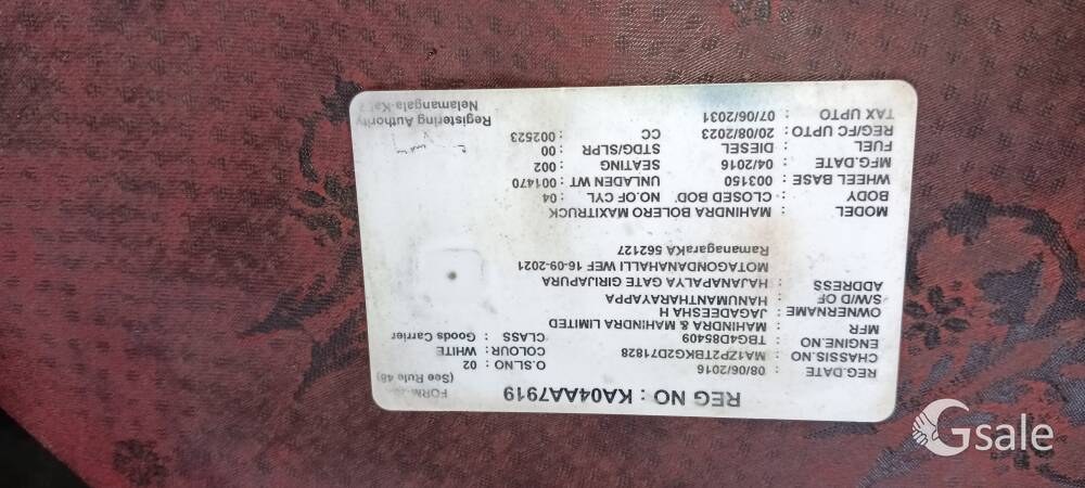  sale   my  mahindra bolero maxitruck 