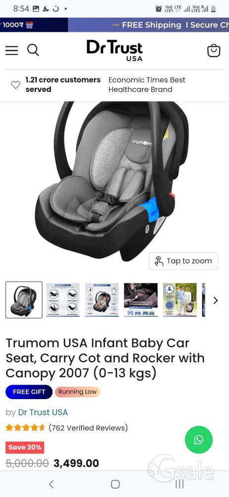 truemom baby carry cot