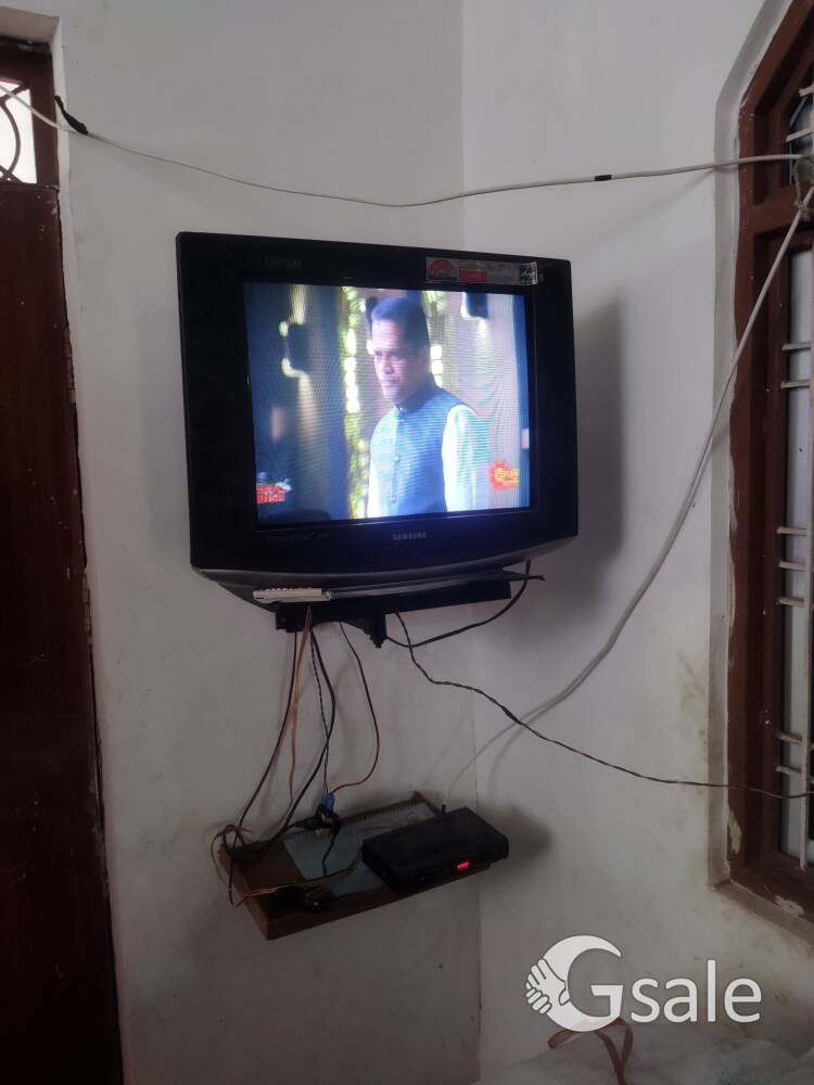 crt tv 53 cm samsung , dth, tv stand, 
