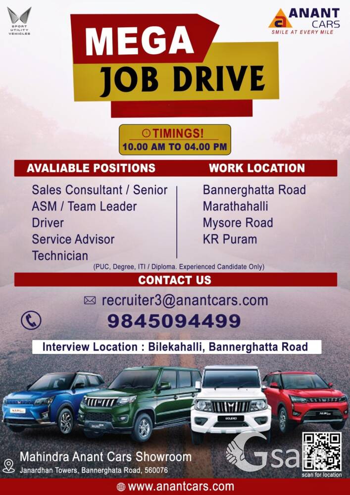Car showroom Sales executive