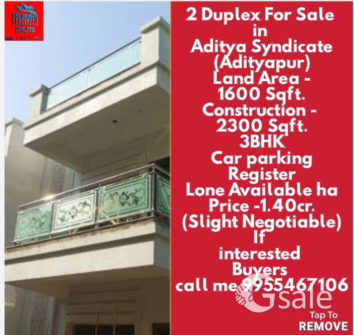 DUPLEX FOR SALE IN ADITYAPUR,Aditya Syndicate 