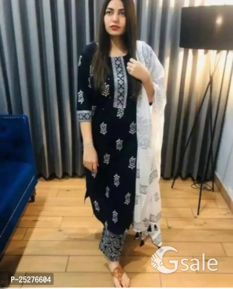 Rayon Printed Kurta, Bottom and Dupatta set