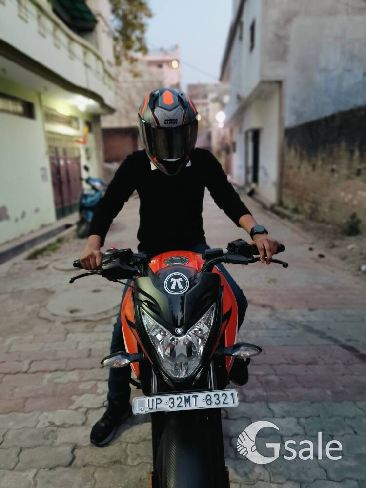 Pulsar NS 125 Orange Mint Condition Motorcycle+ Studds Thunder Bike Matching Colour Helmet Free