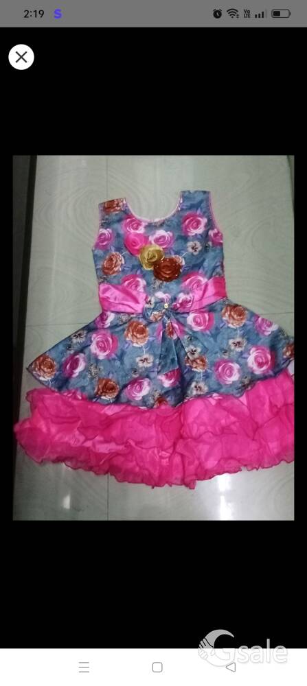 pink colour baby frock 