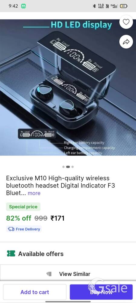 air bud  M10 high quality wireless Bluetooth earbud