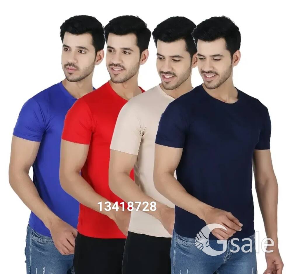 *trending solid tshrits pack of 4 pcs ...price : Rs.399 ( 04 pcs pack )