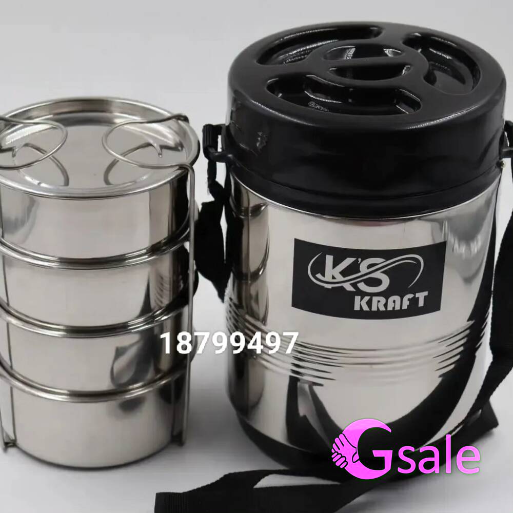*Stainless Steel 4 Container Insulated Hot Lunch Box/ Tiffine hot  fresh food 