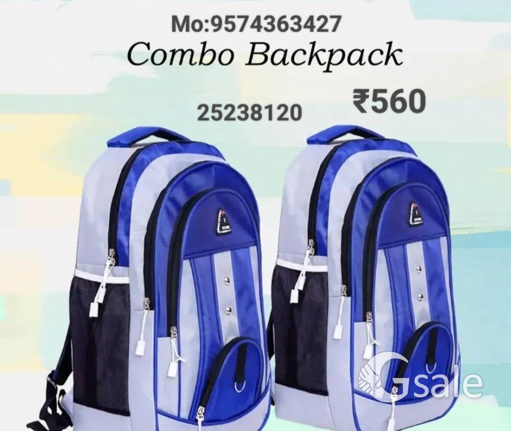 Combo set of 2 38L Large Laptop Backpack With 3 Compartments Polyester Trendy Waterproof Travel Back