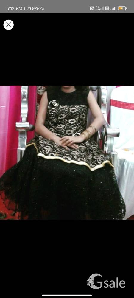 Black and golden long dress