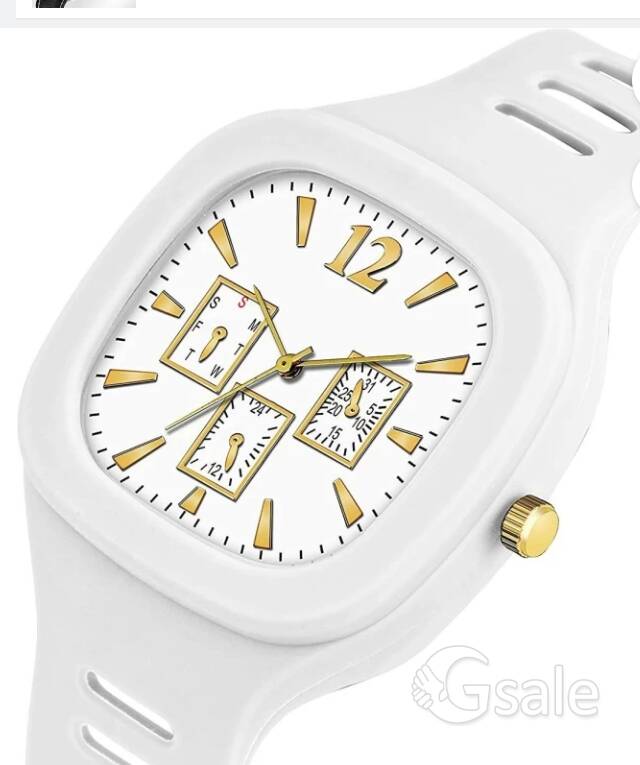White colour casual watch for men