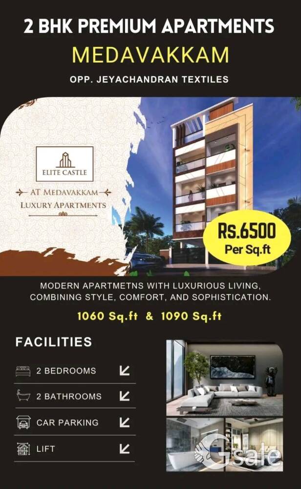 Apartment for Sale @Medavakkam Opp.Jeyachandran 