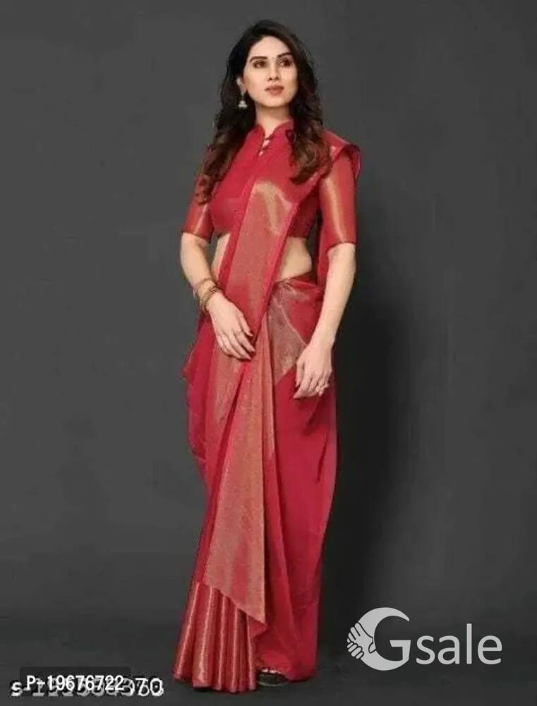 Women Stylish Chiffon Printed Saree with Blouse piece