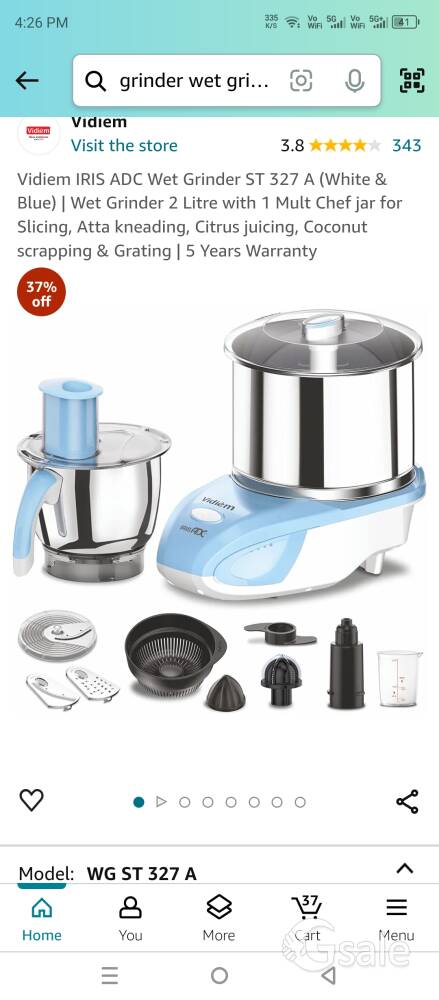 vidiem wet grinder 2liter