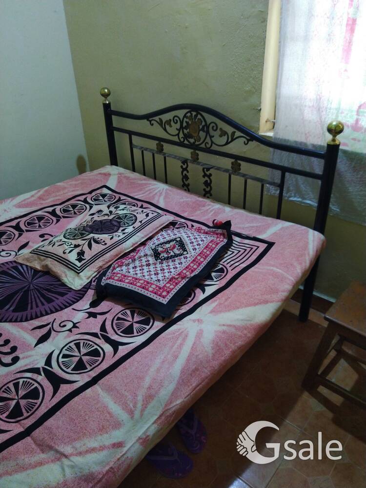 steel bed with mattress 