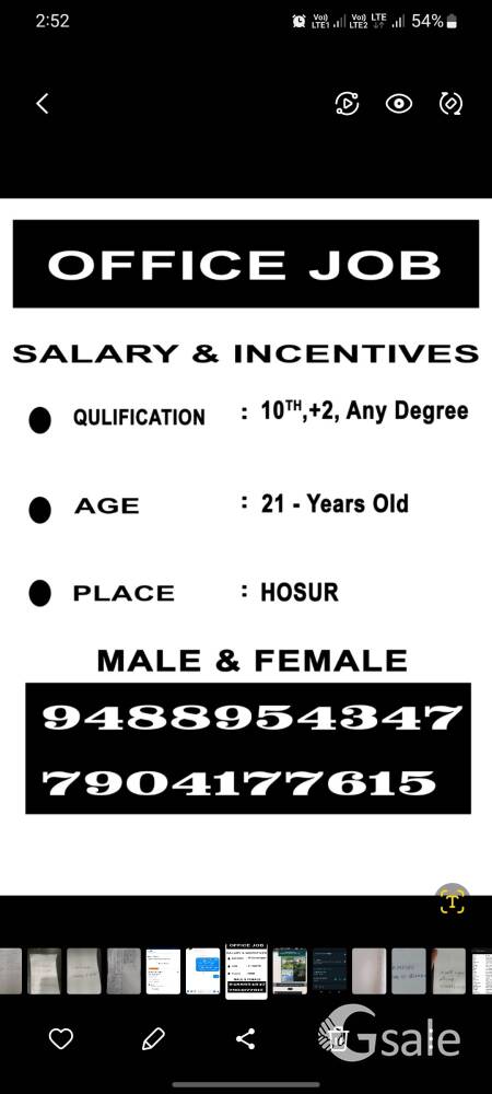 Sales and Marketing Job Hosur
