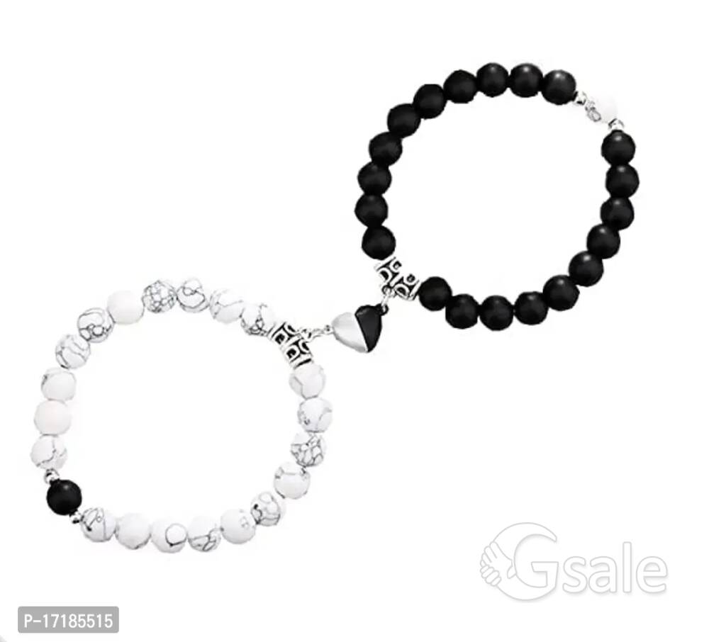 COLOUR OUR DREAMS Couple Bracelet Gifts Heart Shape Alloy Magnet Wristband All india cod available) 