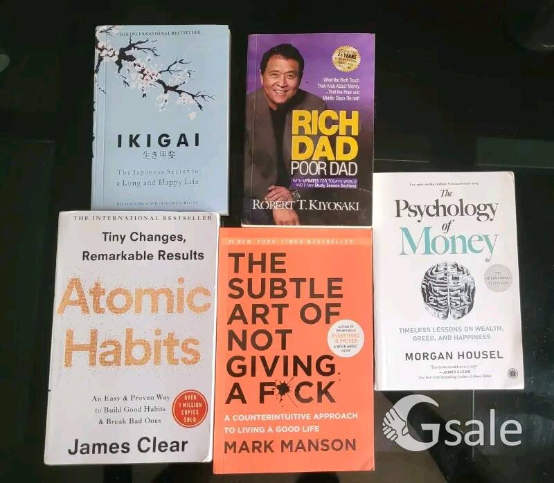 5 Self Development Books Set Rich Dad Poor Dad ,Atomic habits,Psychology Of Money