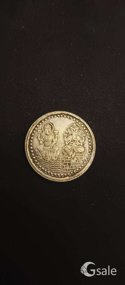 Vintage Rare 1 Pc Metal Goddess Laxmi God Ganesha Good Luck Token Coin Rare