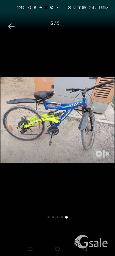 blue colour good condition 7 gair bicycle 