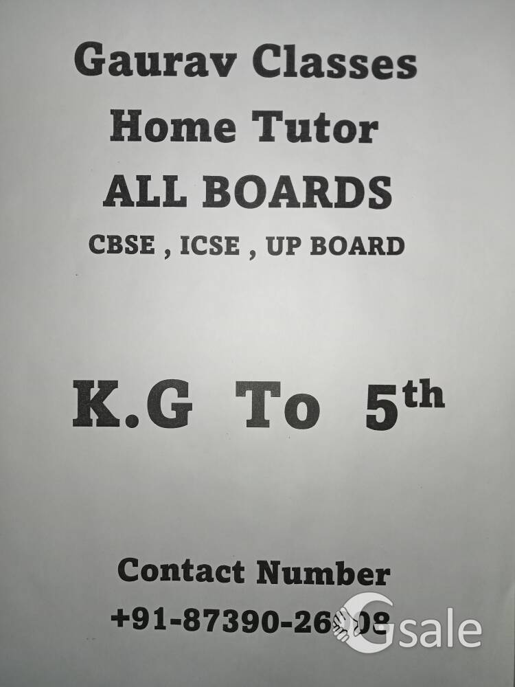 Home Tutor Class K.G To 5th
