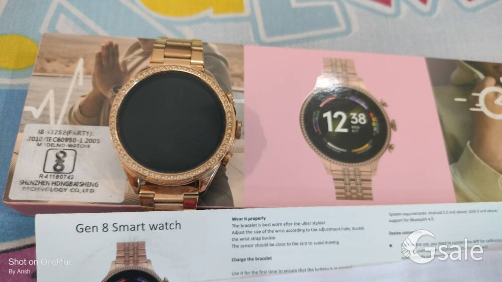 Gen 8 smartwatch diamond edition rose gold strap 