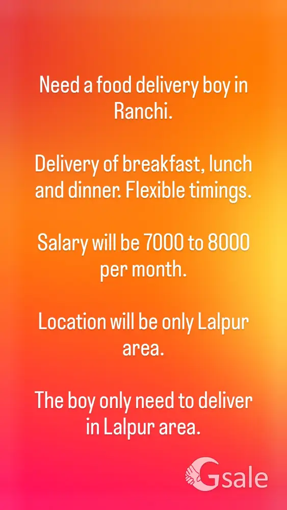 Urgently need a delivery guy