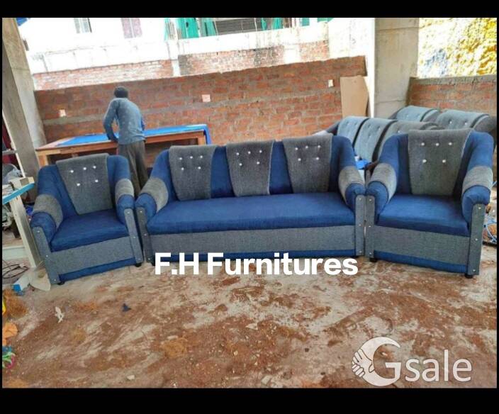 NEW PREMIUM 3+1+1 SOFA SET IN WOODEN AT FH FURNITURE 