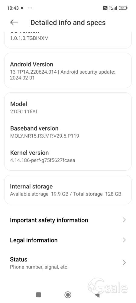 MI note 11T 5G 8Gb 128Gb