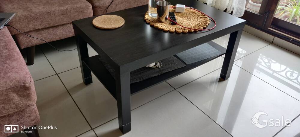 Coffee table, black brown, 90x55cm