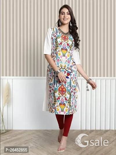 Stylish Crepe Printed Straight Kurta