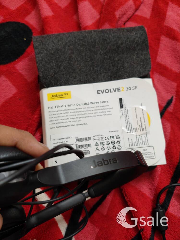 corded headset Jabra Evolve2 30 SE fully branded one piece left