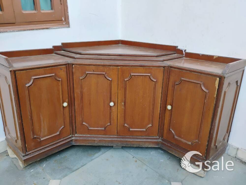 wooden TV corner 