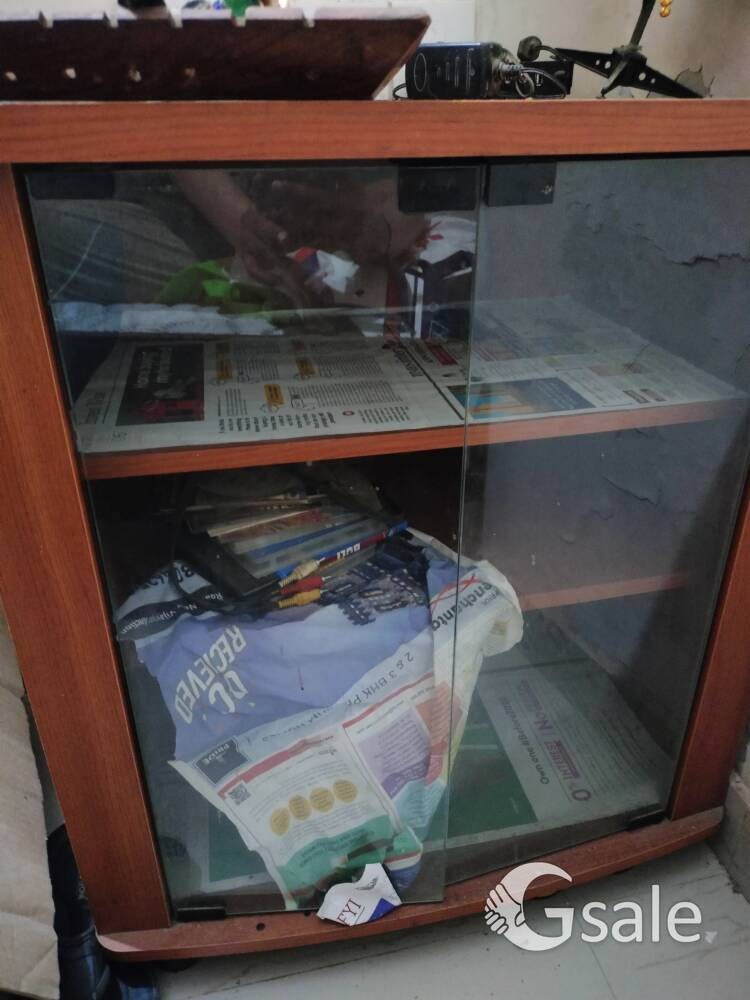 T V side with glass door 