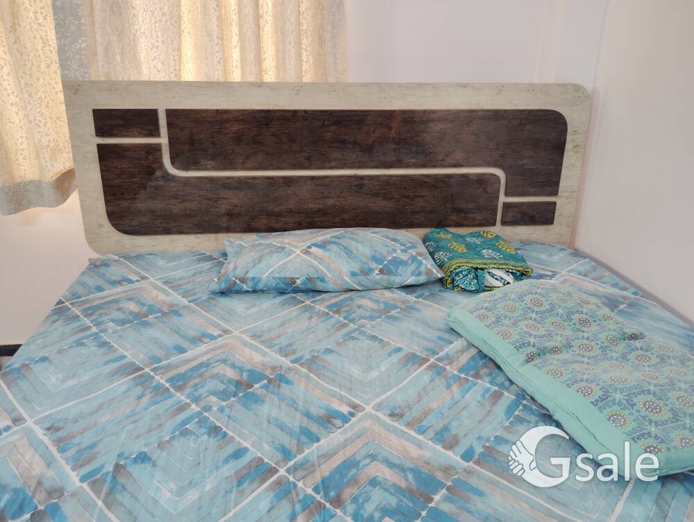 Queen Size Bed and 3-Door Wardrobe Set