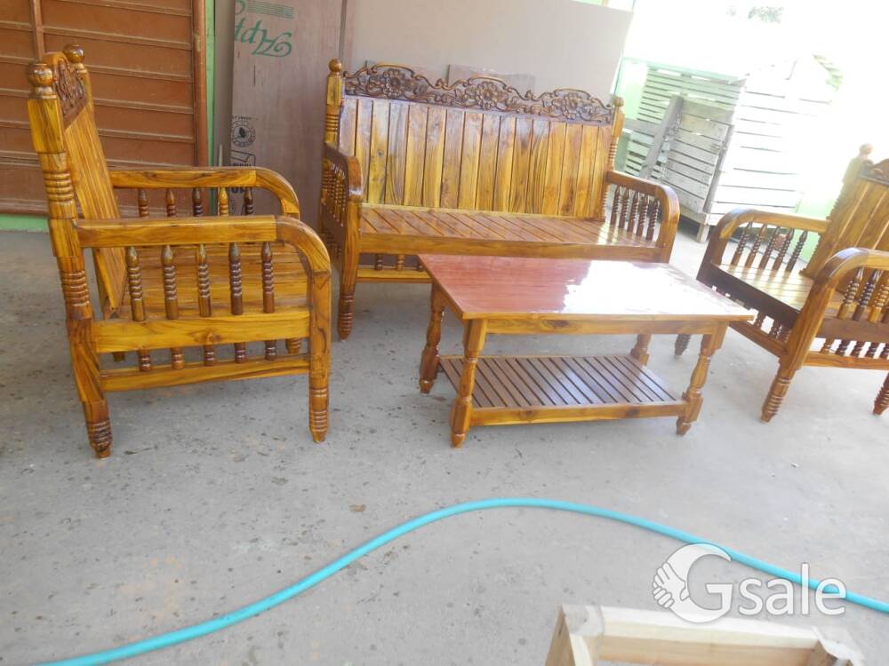 pure take wood sofa set