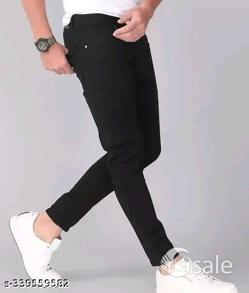 *Catalog Name:*Men Black Cotton Blend Jeans*