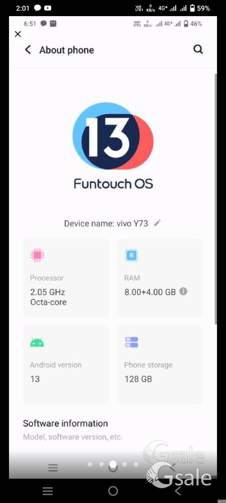 vivo y73 with box charger 