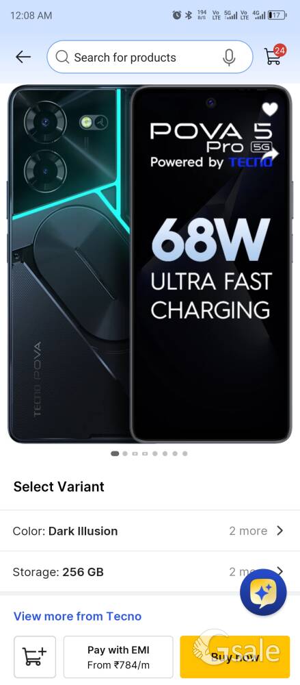 Tecno pova 5pro 5g 8/256 Warranty 9month arjent sell my phone 
