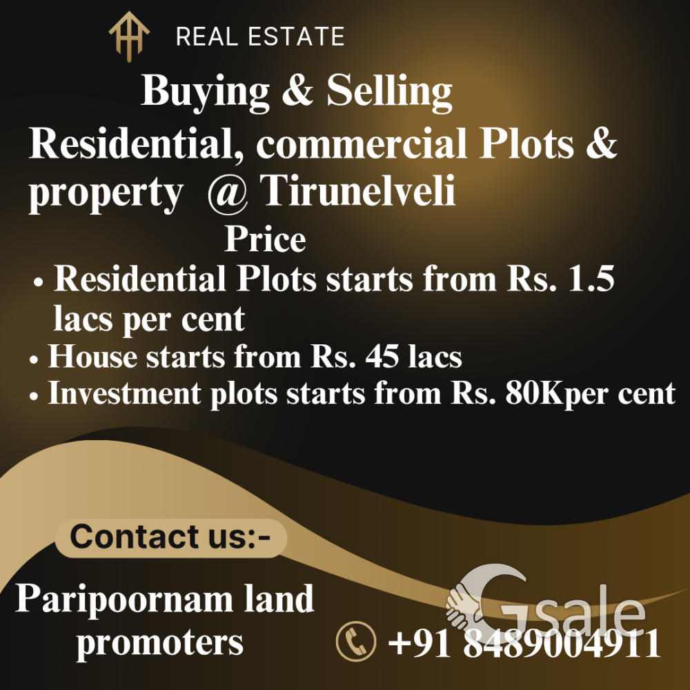 Buying and Selling Plots All over Tamilnadu, we help NRI clients in investment on profitable plot