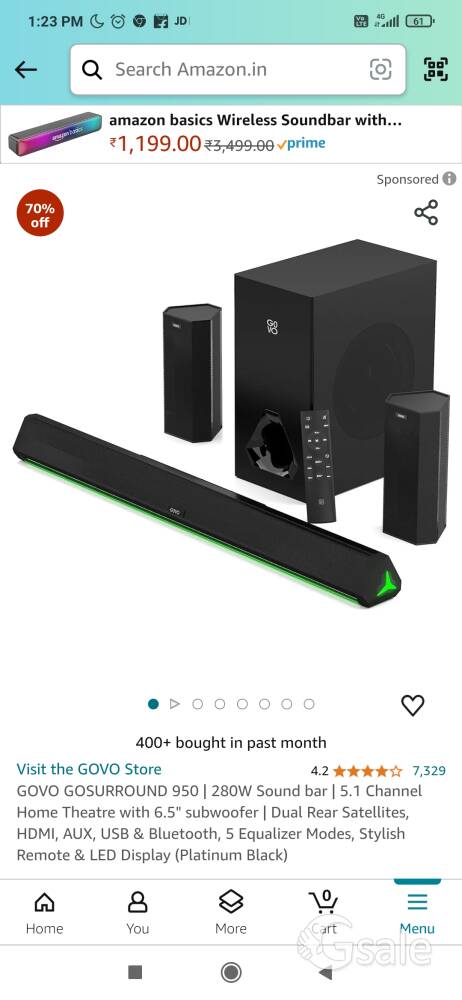 govo go surrounded soundbar 950 280 watt