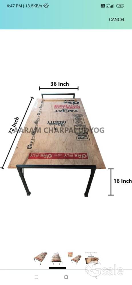 Folding wooden bed 