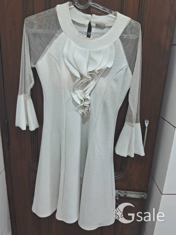 white colour mid dress Rs 