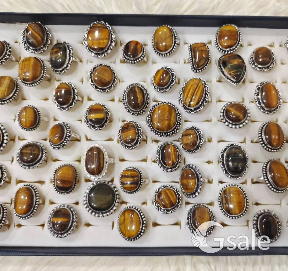 crystal tiger eye Ring adjustable 