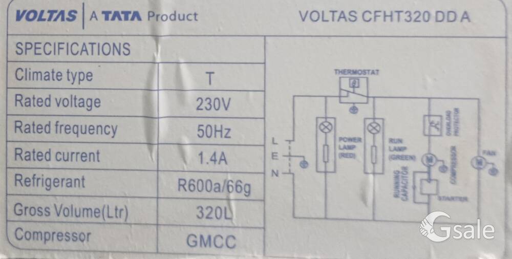 voltas Refrigerator 320Litre