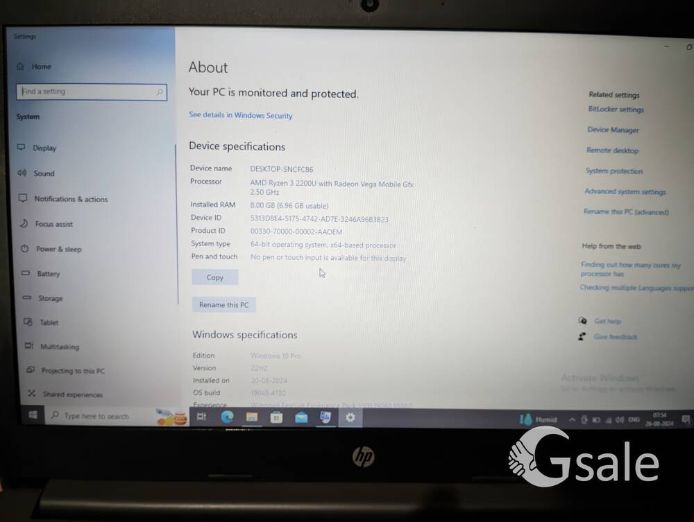 HP 245 G7 Notebook PC 14999/- only in mint condition