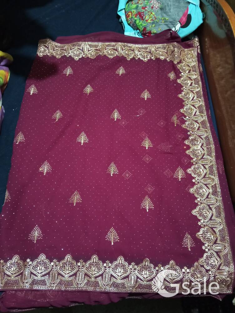 new embroidery work saree for sale