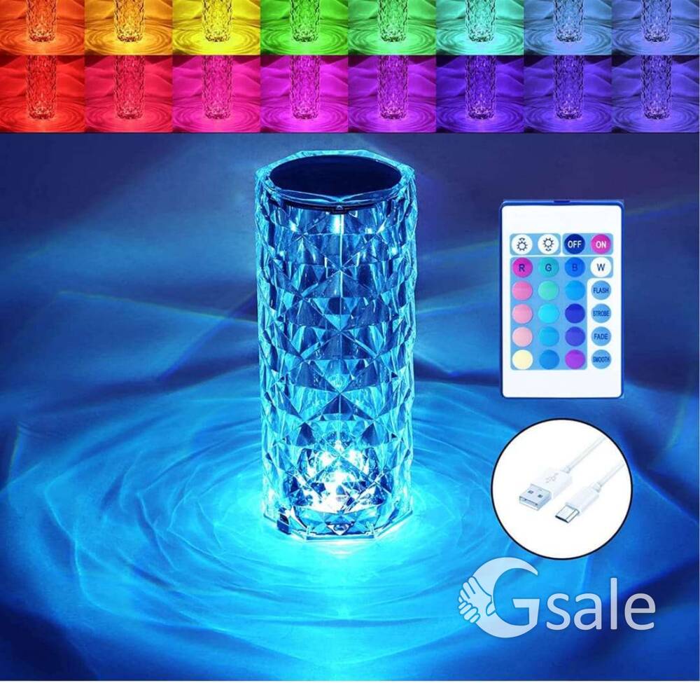 Rose crystal lamp 