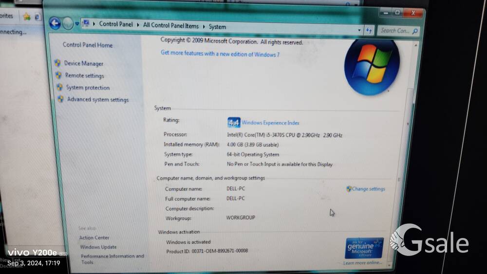 Intel(R)core(TM)iS-3470S CPU @ 2.90 GHz 2.90 GHz