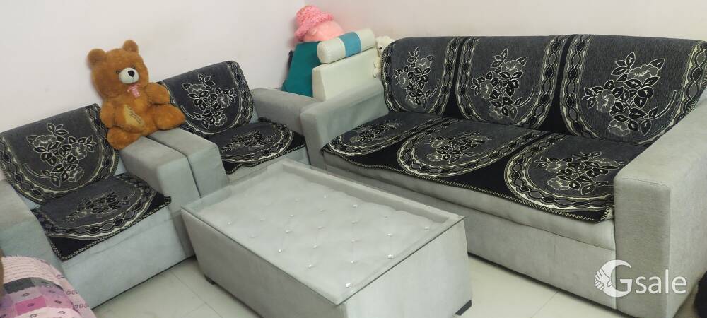 Sofa set with Table with glass top